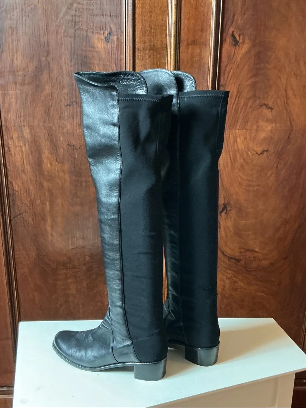 Stuart Weitzman Black Over-the-Knee Leather Boots